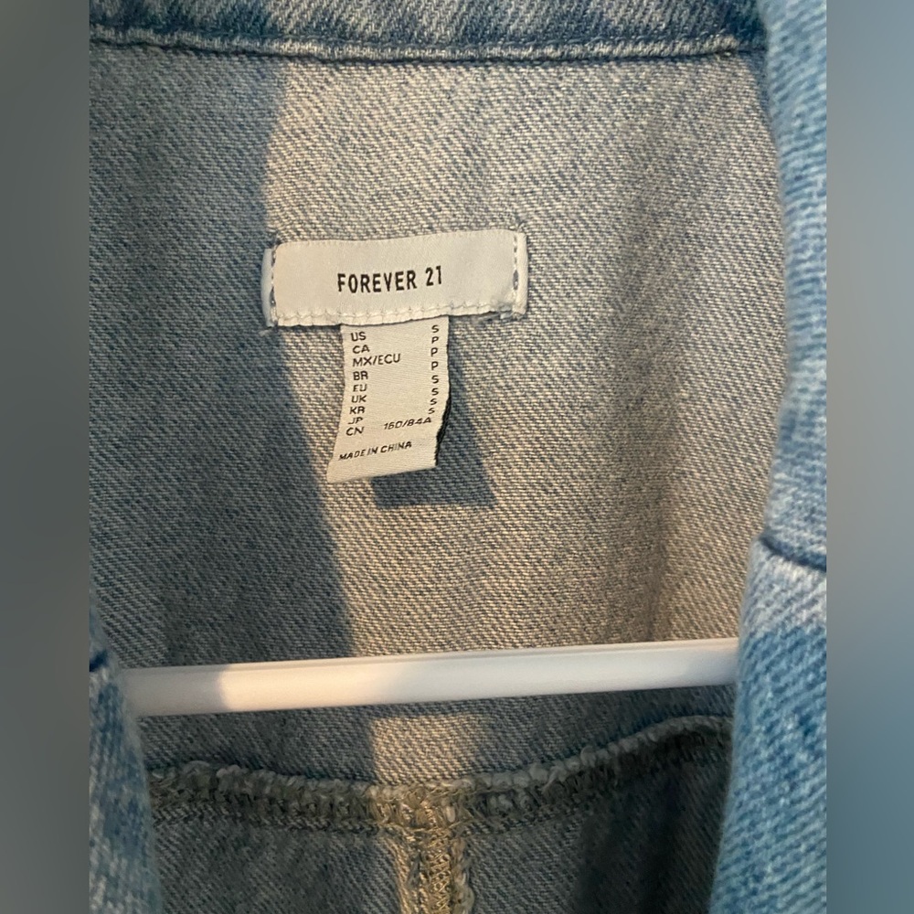 Denim Longline Jacket Forever 21 size Small - Picture 5 of 6